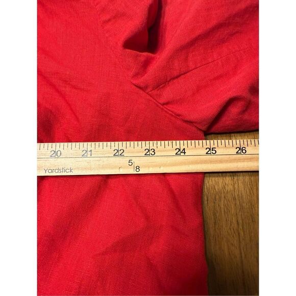 Vintage Samantha Taylor Womens Linen Blazer Size 2X Red Lined Single Breasted - Picture 6 of 8